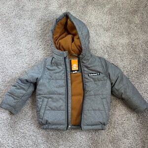 Timberland Gray and Brown Hooded Jacket